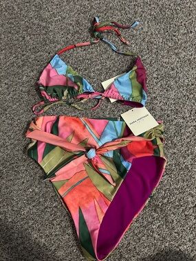 Mara Hoffman Multicolor Tropical Tie-Front Bikini Set